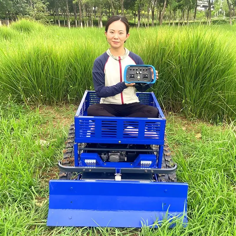

Customized rubber track engine remote control lawn mower, high-power self-propelled lawn mower