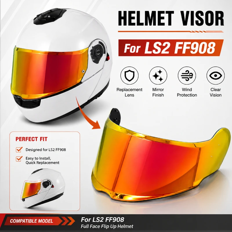 Suitable for LS2 Helmet Lenses FF908 Peeling Helmet Day and Night Universal Sunshade Aurora Night Vision Anti-fog Helmet Lenses