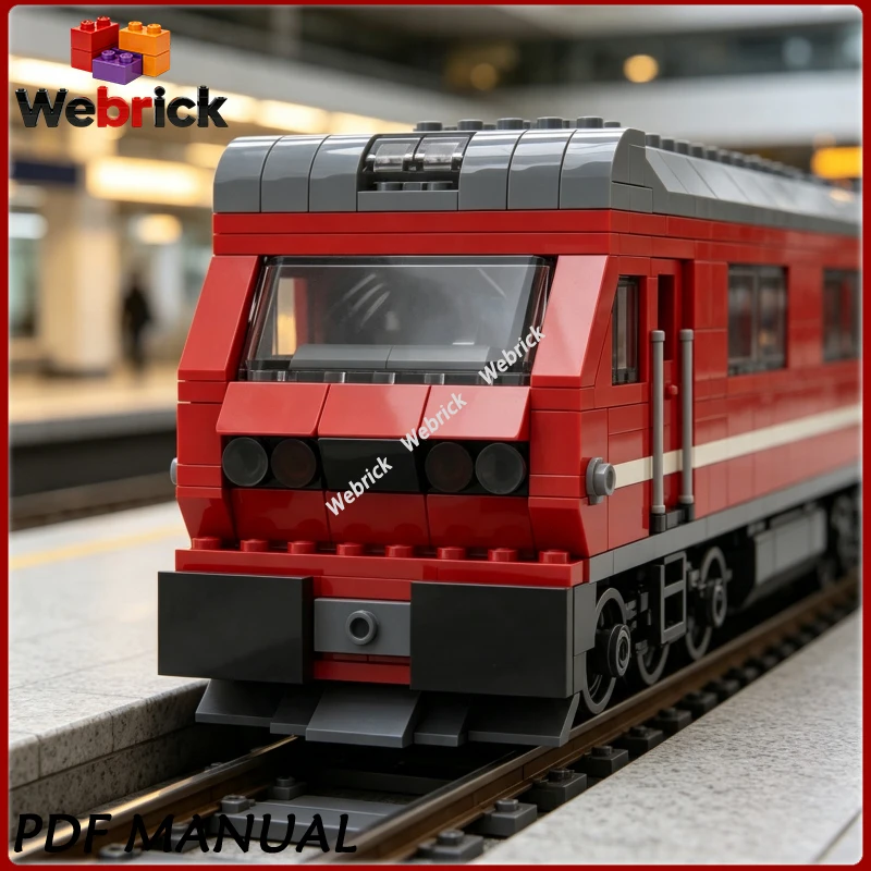 Detailed Heavy Railway Engine Building Blocks, 4500HP Freight Train MOC Model, Exquisite Desktop Display Toy