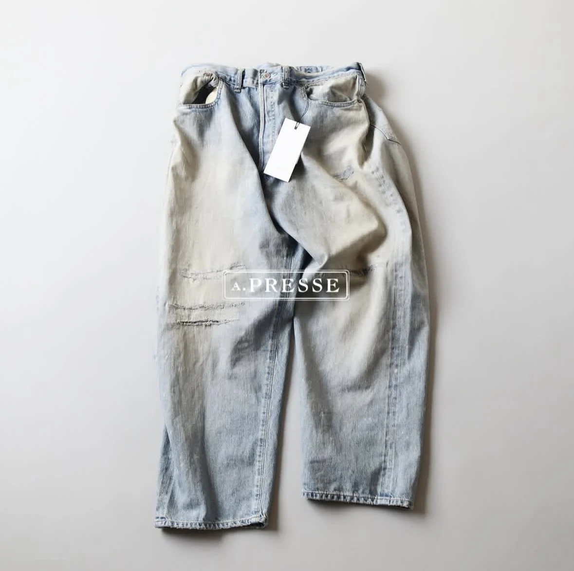 

A.PRESSE No.37 25AW Improved 501 Vintage Washed Old Damaged Red Ear Jeans