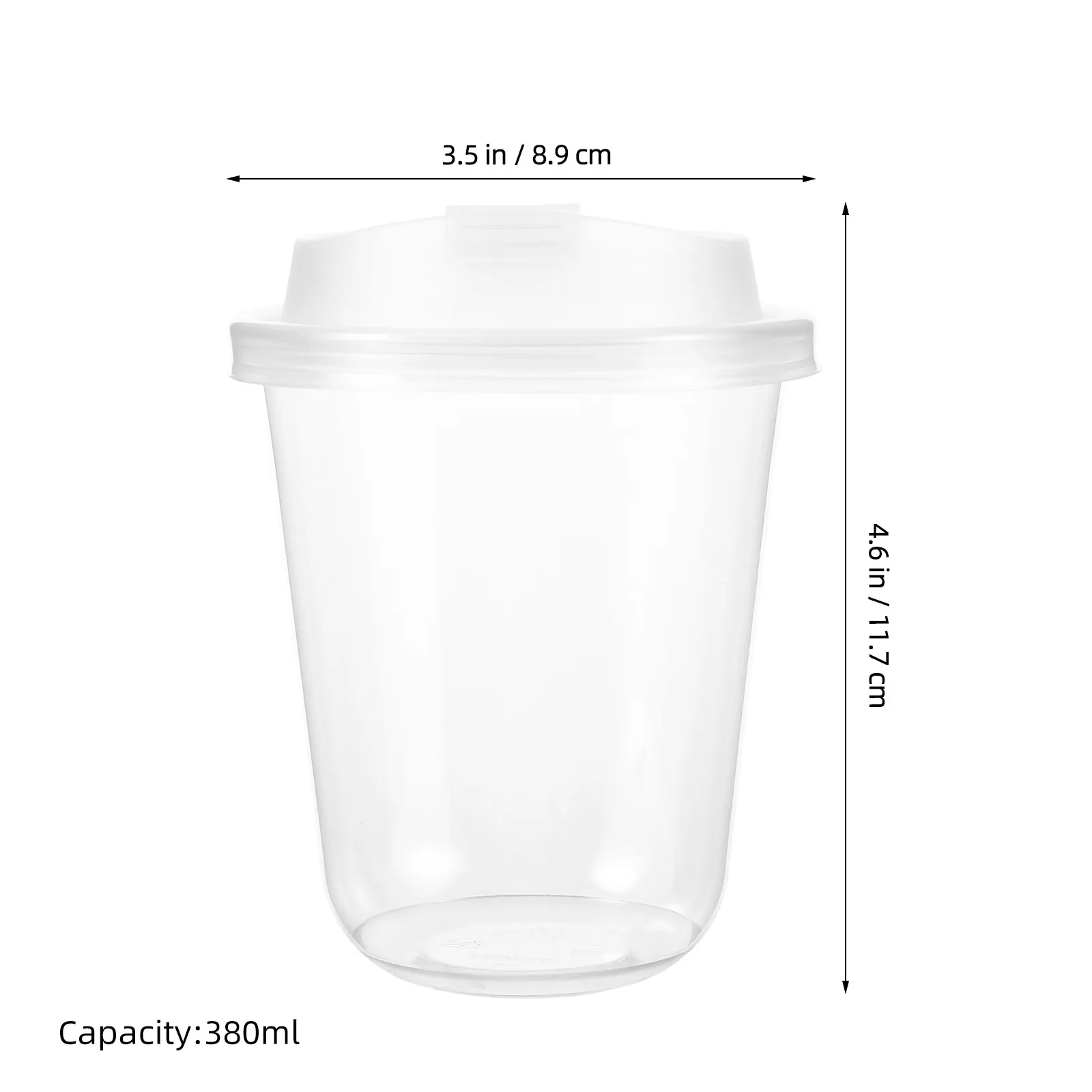 50Pcs Clear Disposable Coffee Cups 380ml Plastic Takeaway Cup with Sip Lid Iced Cold Drinks Smoothie Tea Transparent Coffee Cup view 3