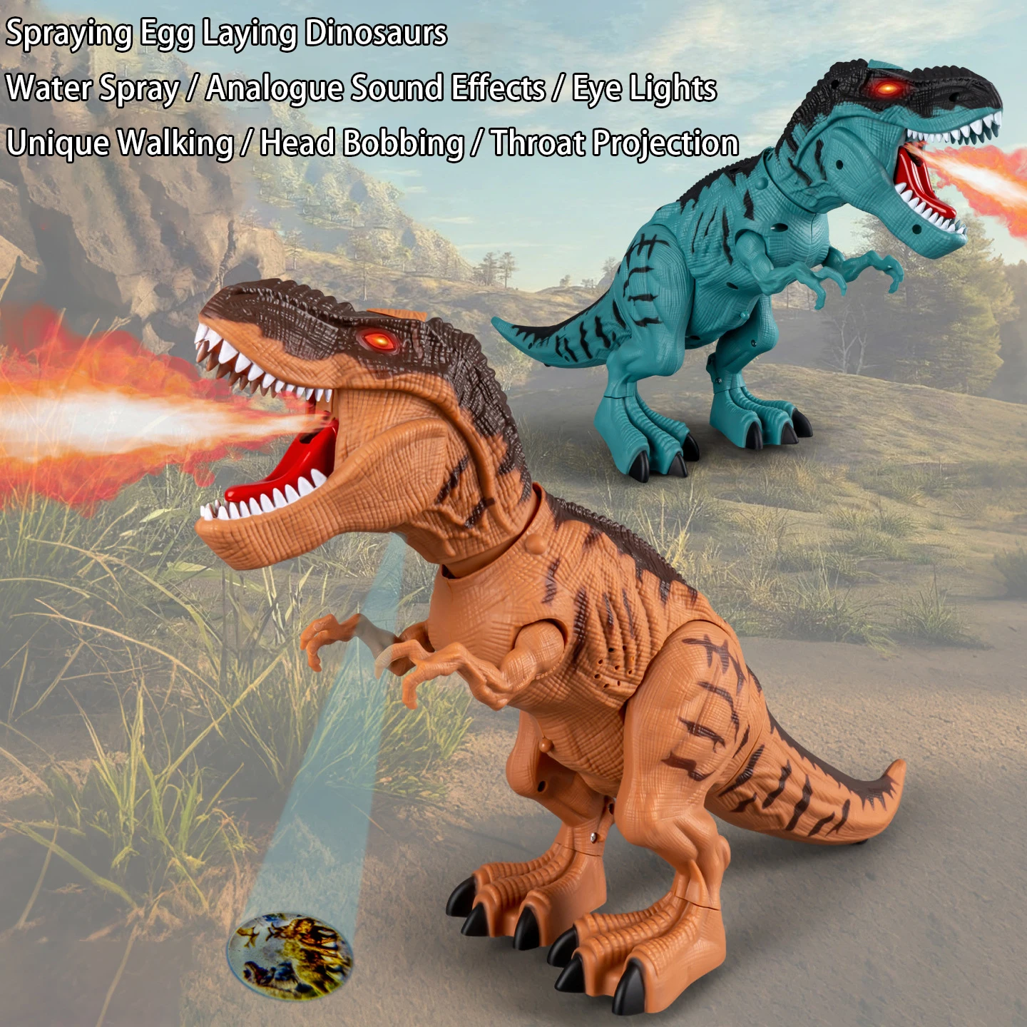 

Детская электрическая имитация света/звуковых эффектов, игрушка-динозавр, прогулка несущих яйца, спрей, тираннозавр Рекс, многофункциональная игрушка, подарок для мальчика