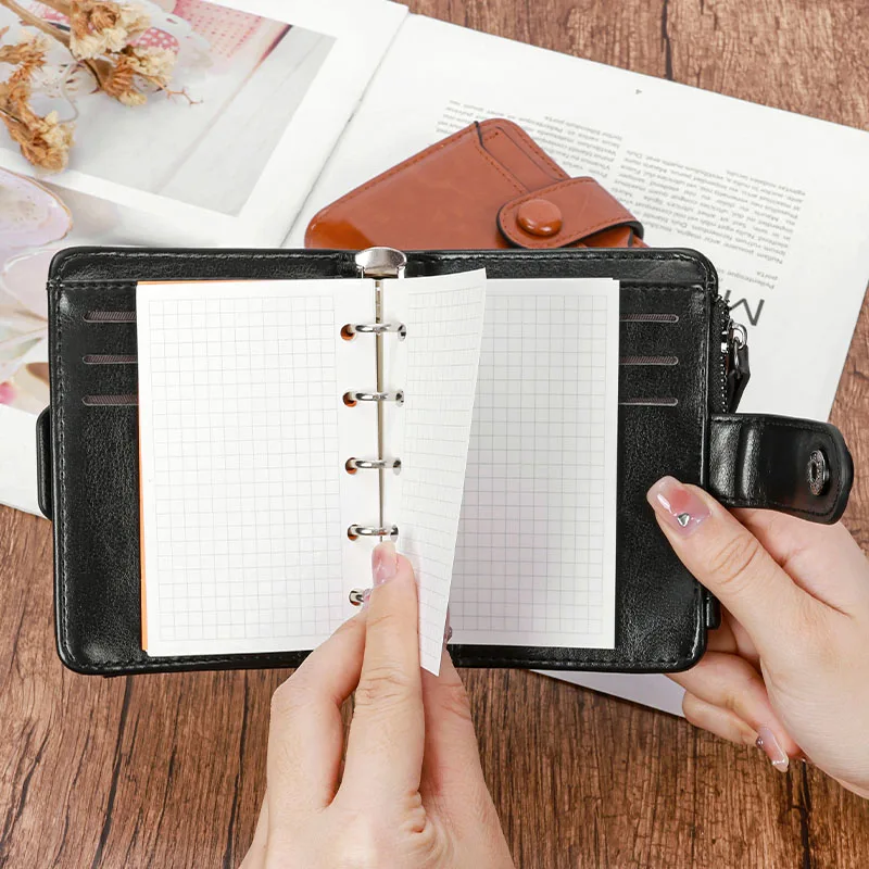 Wallet Turned Regular M5/A8 Size Rings Planner Mini Techo with 15 MM Rings Organizer Journey Diary  Portable notebook