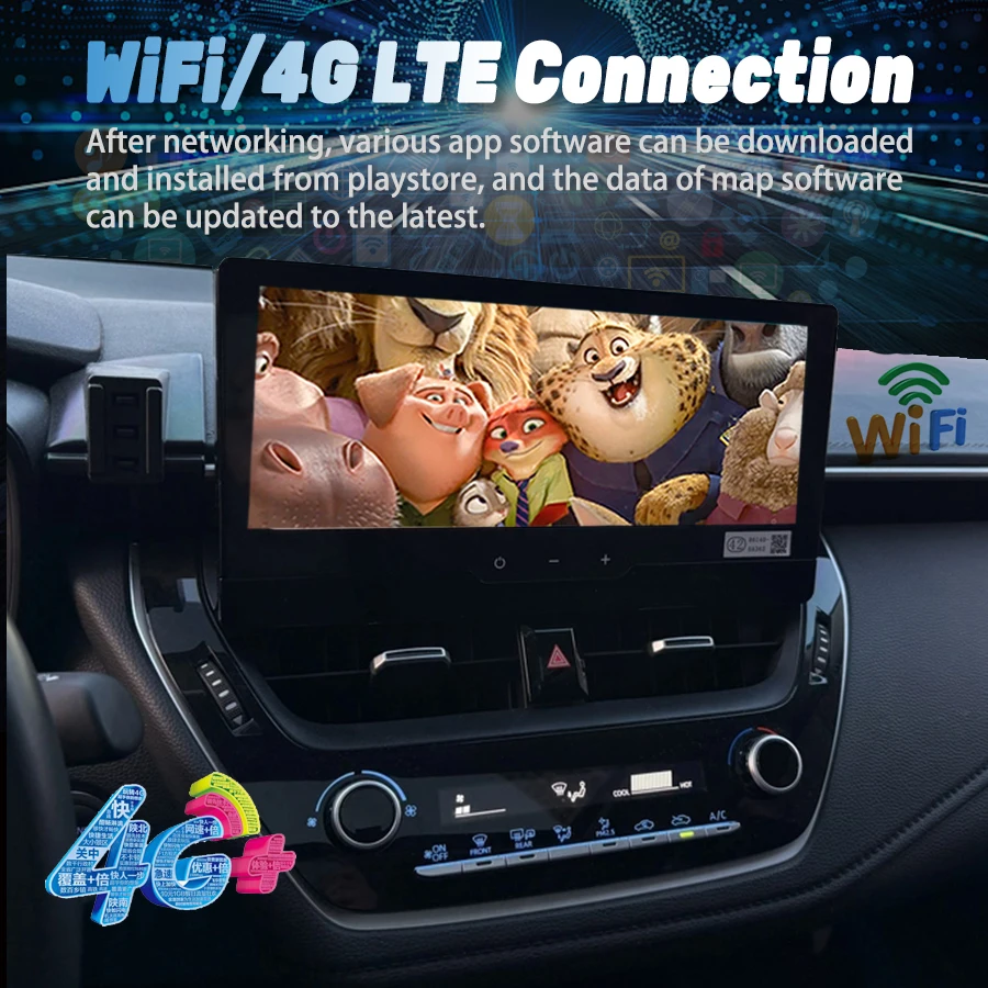 12.3 بوصة راديو السيارة لتويوتا كورولا 2019-2025 اللاسلكية Carplay أندرويد السيارات الوسائط المتعددة مشغل فيديو بلوتوث الملاحة لتحديد المواقع