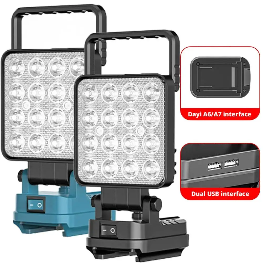 اللاسلكي LED ضوء العمل موقع العمل أداة الأضواء لماكيتا 18 فولت بطارية مصباح كشاف ضوء مصباح يدوي (لا بطارية) Y2K0 #3