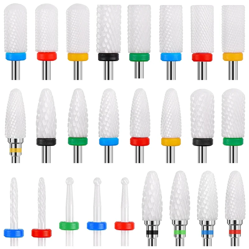 Ceramic Tungsten Nail Drill Bits Milling Cutter For Manicure Pedicure Nail Files Buffer Nails Art Equipment Accessories Tool