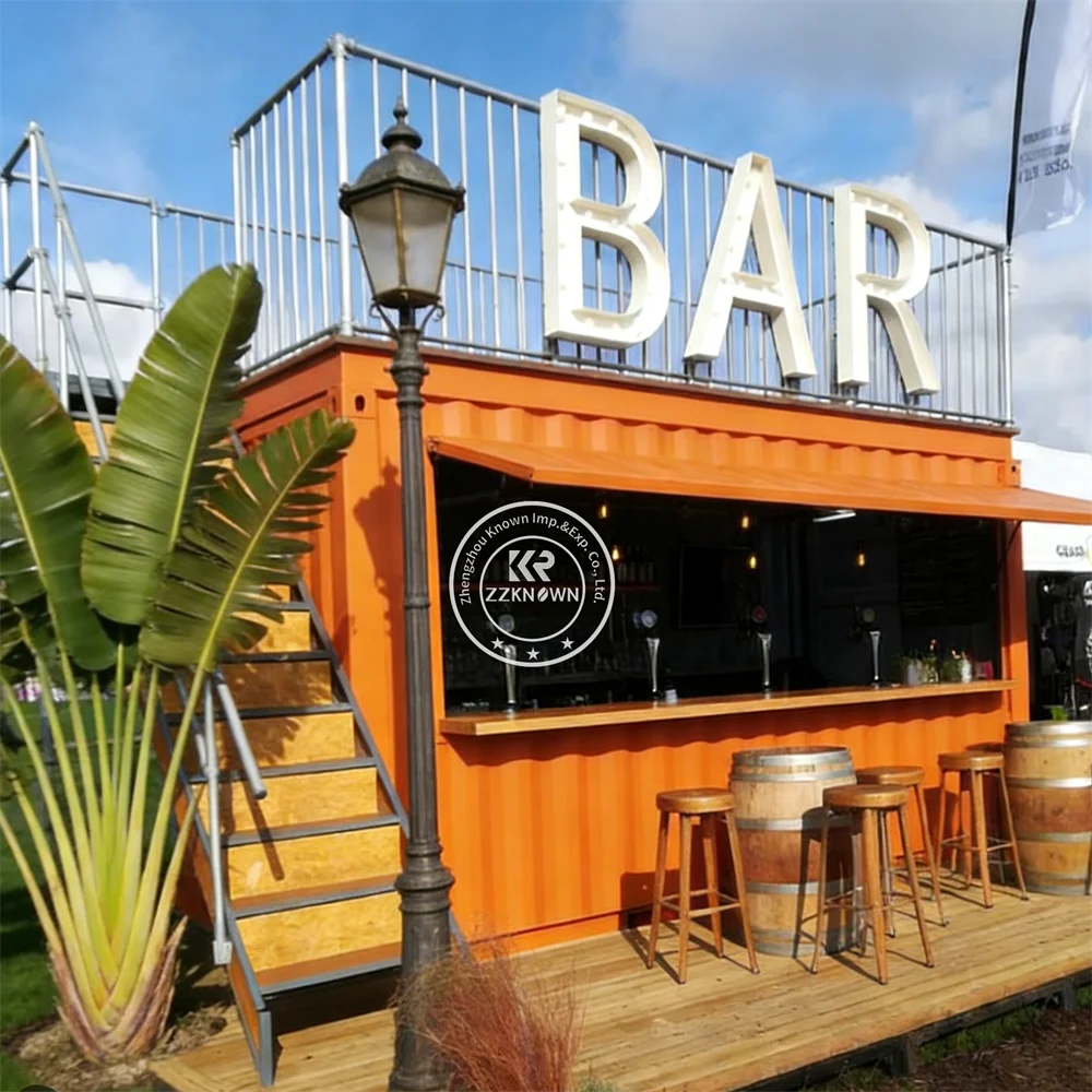 Street Modular Container House Flat Pack Containers Coffee Shop Kiosk Prefabricated Restaurant Container Bar Restaurant