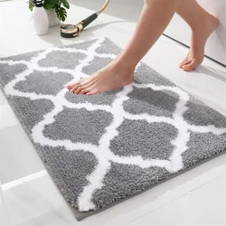 Olanly Soft Bath Mat Super Absorbent Microfiber Bathroom Rug Non-slip Tape Water Mat Shower Floor Carpet Toilet Luxury Foot Mats