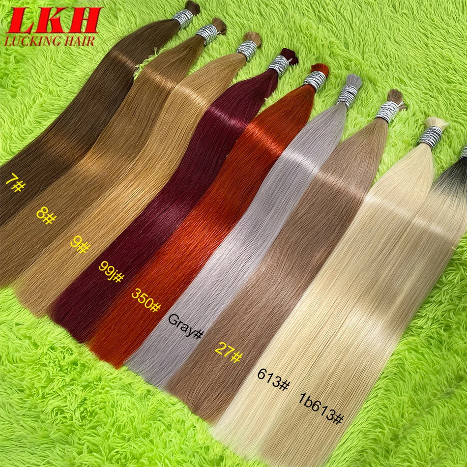 100% Real Virgin Human Hair Bulk Extension 1b 613 Blonde Hair Bulk 10a Weaving For Braiding Unprocessed No Weft Straight Hair