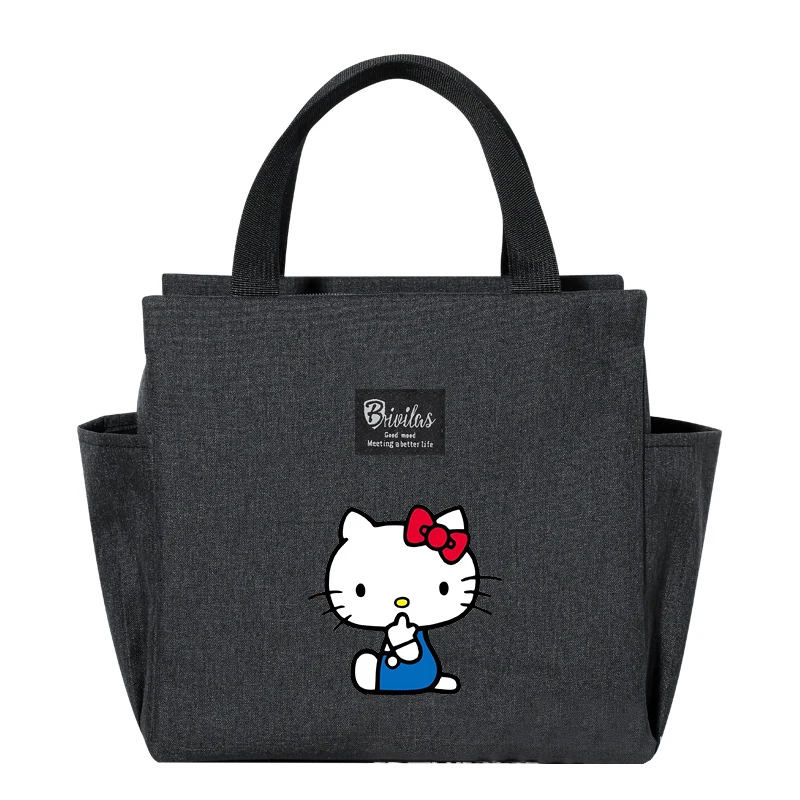 Hello Kitty Sanrio Lunch Bag Cartoon Cute Print Insulation pasto Pack scatola di immagazzinaggio termica con cerniera per alimenti isolata di grande