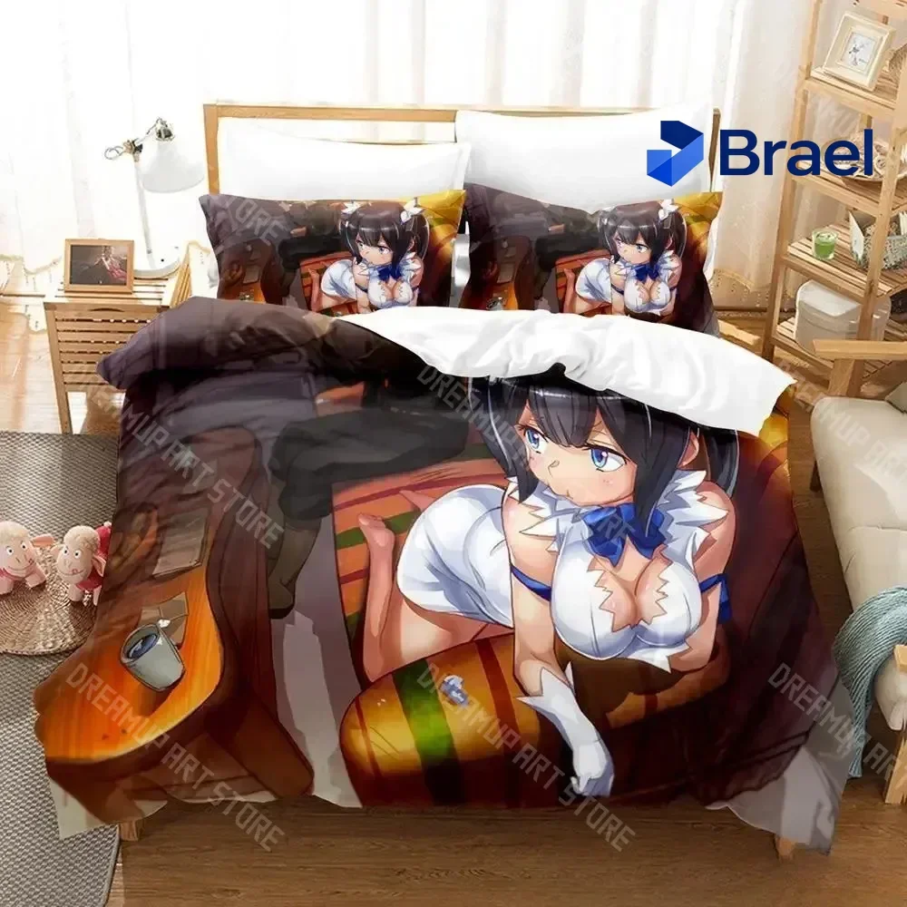 Exquisite 3D Print Is It Wrong To Try To Pick Up Girls In A Dungeon IV Part Bedding Set Anime Three-piece Set Adult Kid Bedroom