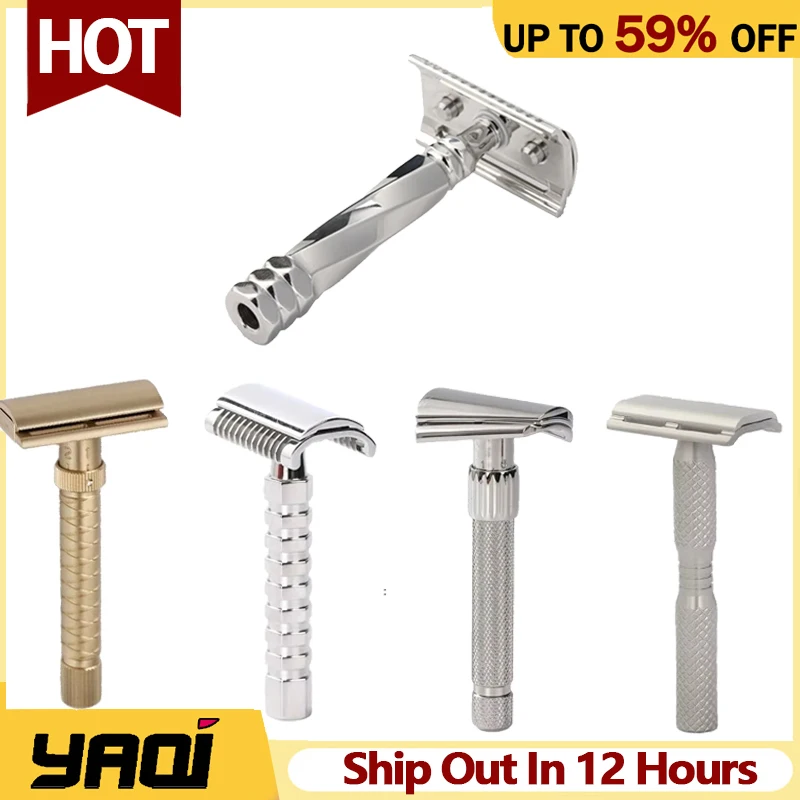 Yaqi Men's Safety Razor For Beard Vintage Durability Razor Provide Comfortable Shaving Experience And Precise Shave For Male