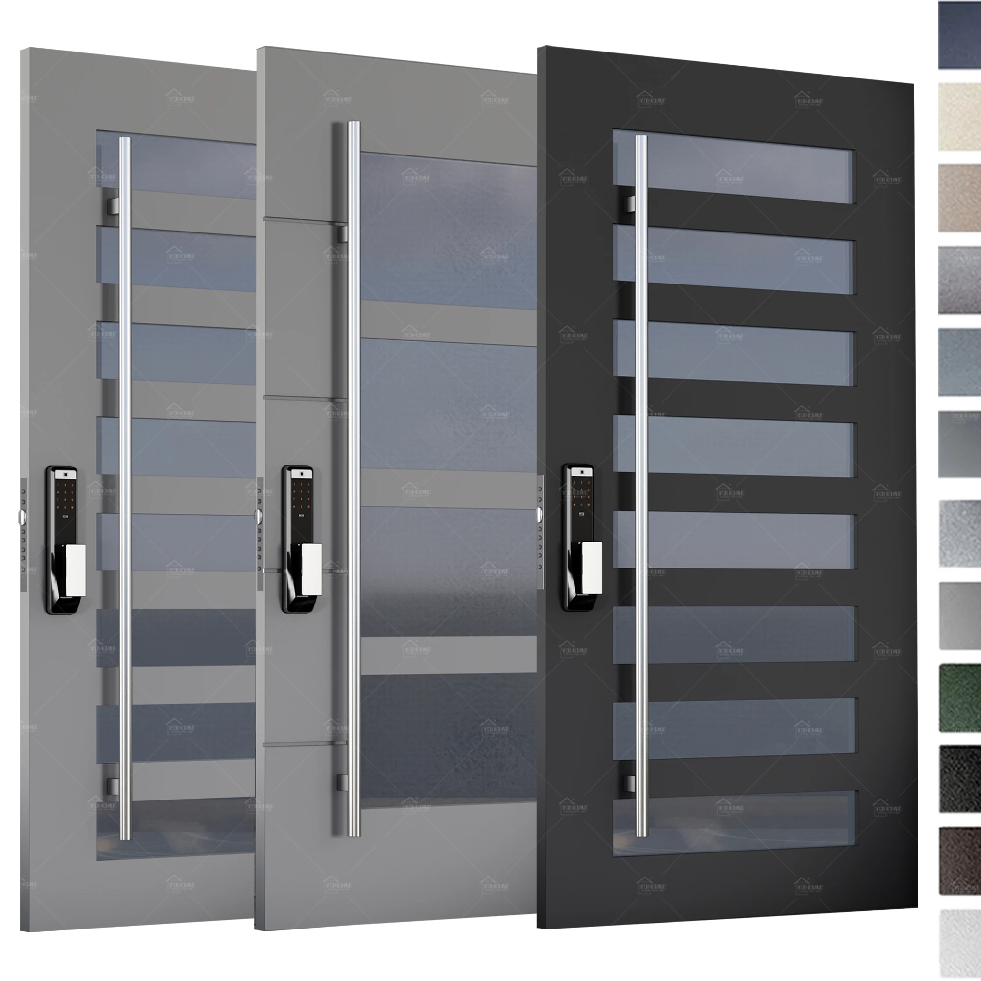 

American Contemporary Premium Quality Aluminium Entrance Doors Cast Aluminum Security Exterior Front Doors Exterior Door