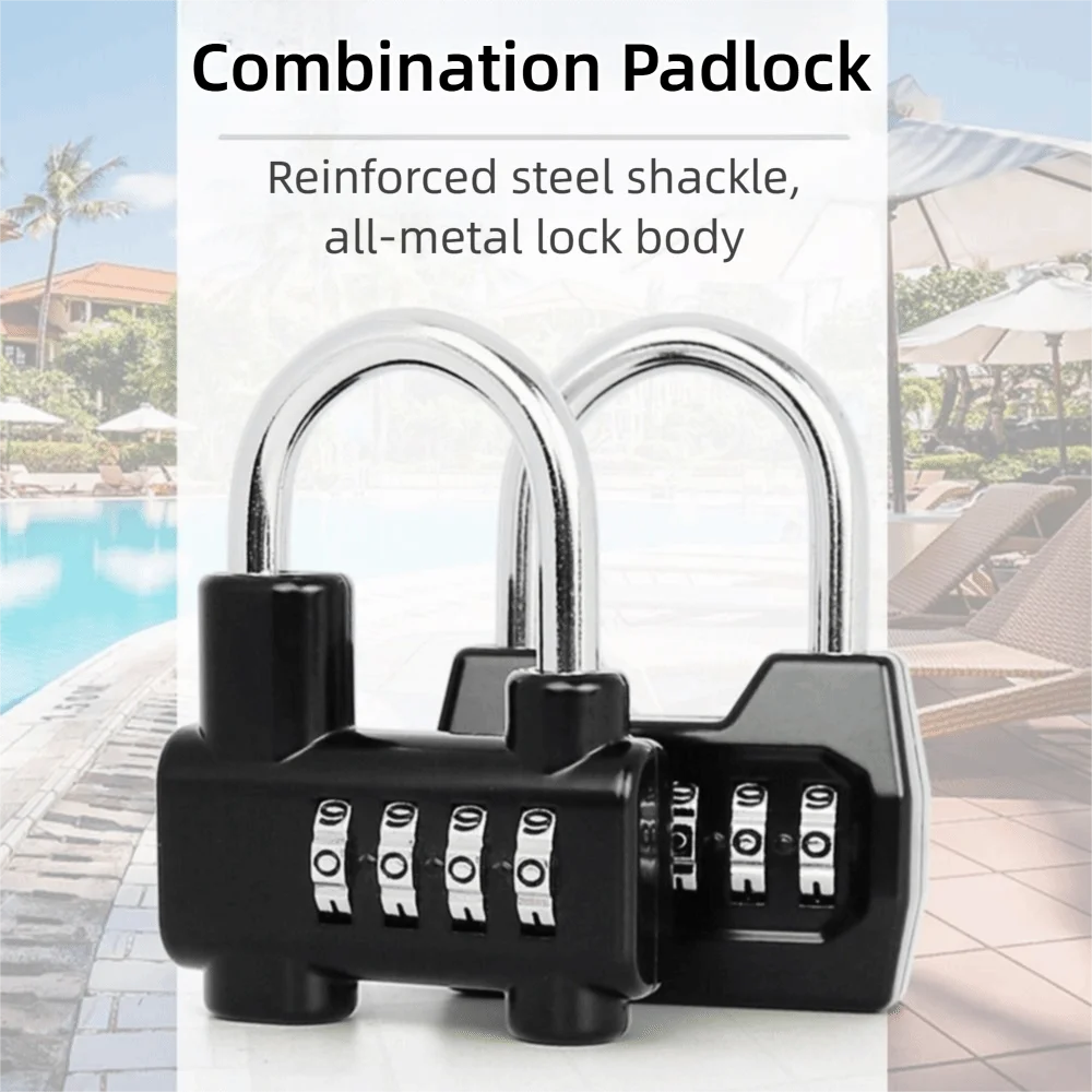 

4 Dial Digit Combination Padlock Waterproof Rustproof Digit Combination Lock Heavy Duty Resettable Security Code Lock Travel