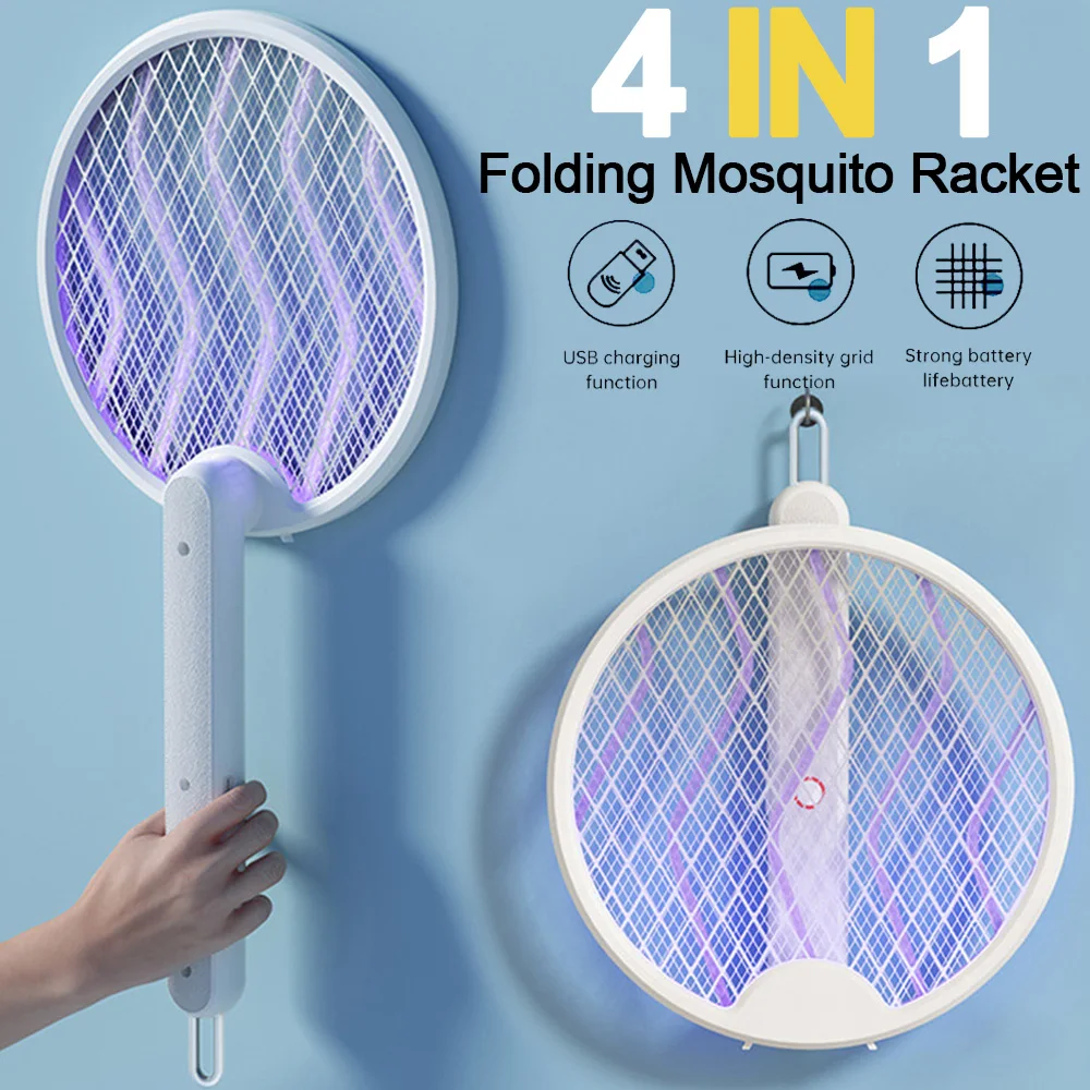 

Folding Electric Mosquito Killer Lamp Electric Shocker UV Light Fly Swatter Summer Anti-mosquito Bug Zapper Trap