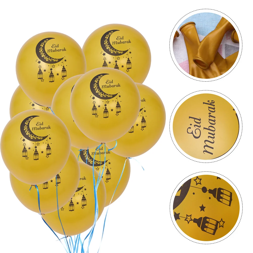 

50 Pcs Decoration Latex Balloon Set Printing Balloons Party Supplies Decorate Islamic Eid Mubarak