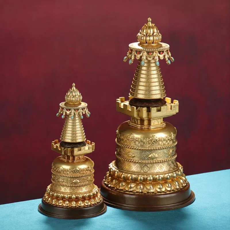 Asia Buddhism High-grade brass Buddhist worship implement effective protection Nepal Auspicious GE DANG TA Bodhi buddha pagoda