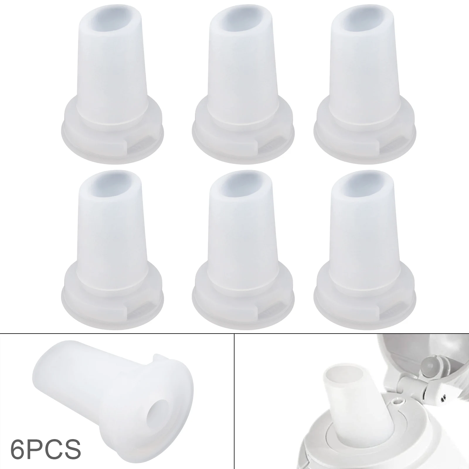 6pack Silicone Bite Valve Mouthpiece Replacement Fit for Brita Filter Bottle / 20/26/30/32oz, Leak-proof Water Bottle Mouthpiece