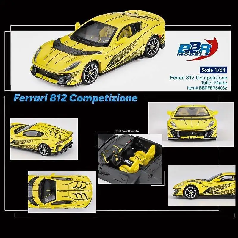 modele-de-voiture-en-alliage-moule-sous-pression-bbr-a-l'echelle-1-64-812c-jaune-graffiti
