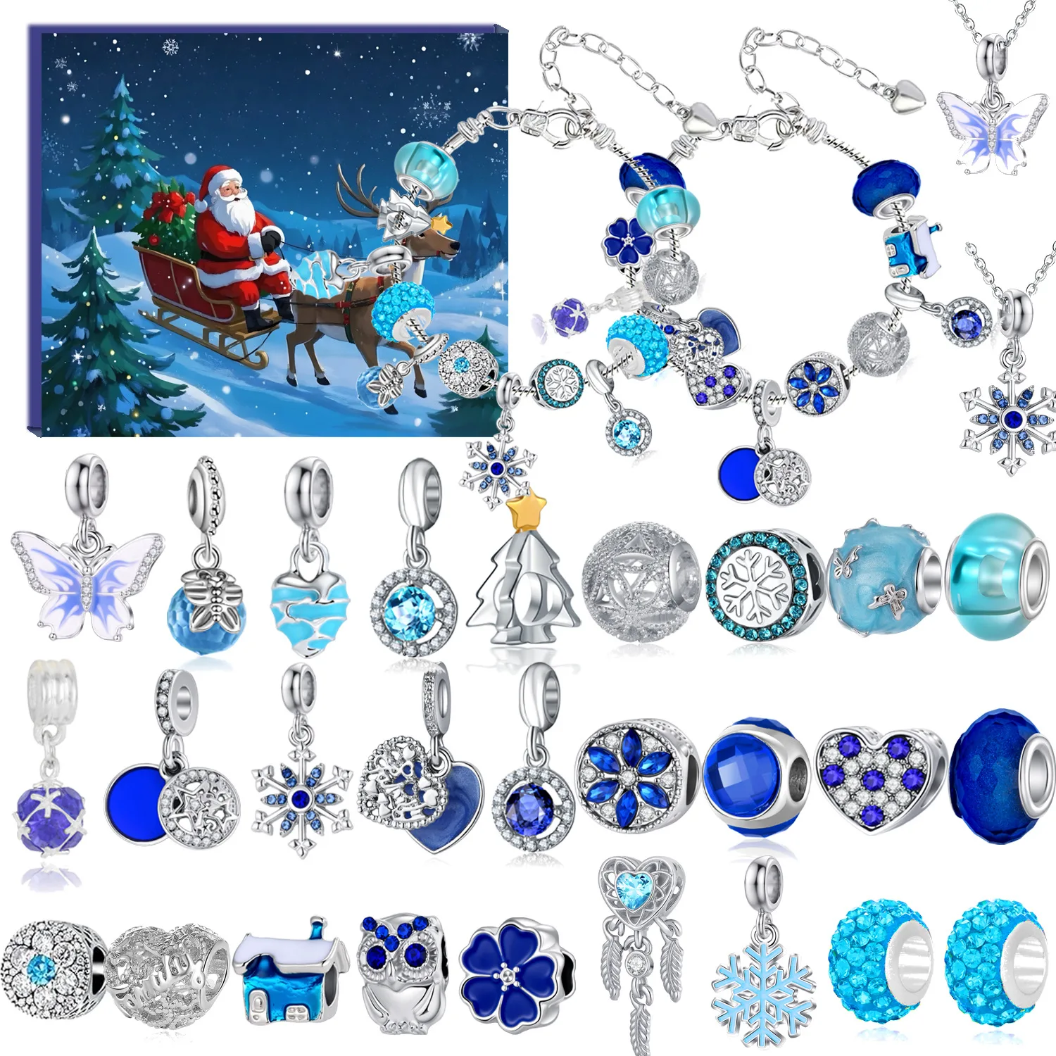 

Advent Calendar 2025 for Girls 24 Day Countdown DIY Jewelry Advent Calendar with Bracelet Charm Xmas Birthday Party Gift for Kid