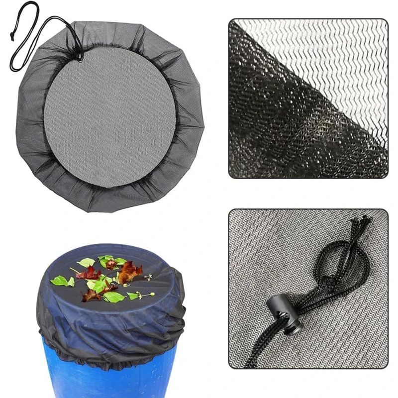 1pcs 60-100cm Mesh Cover Netting for Rain Barrel Water Collection Bucket Raindrop Anti-fall Leaves Filter Net Water Protection