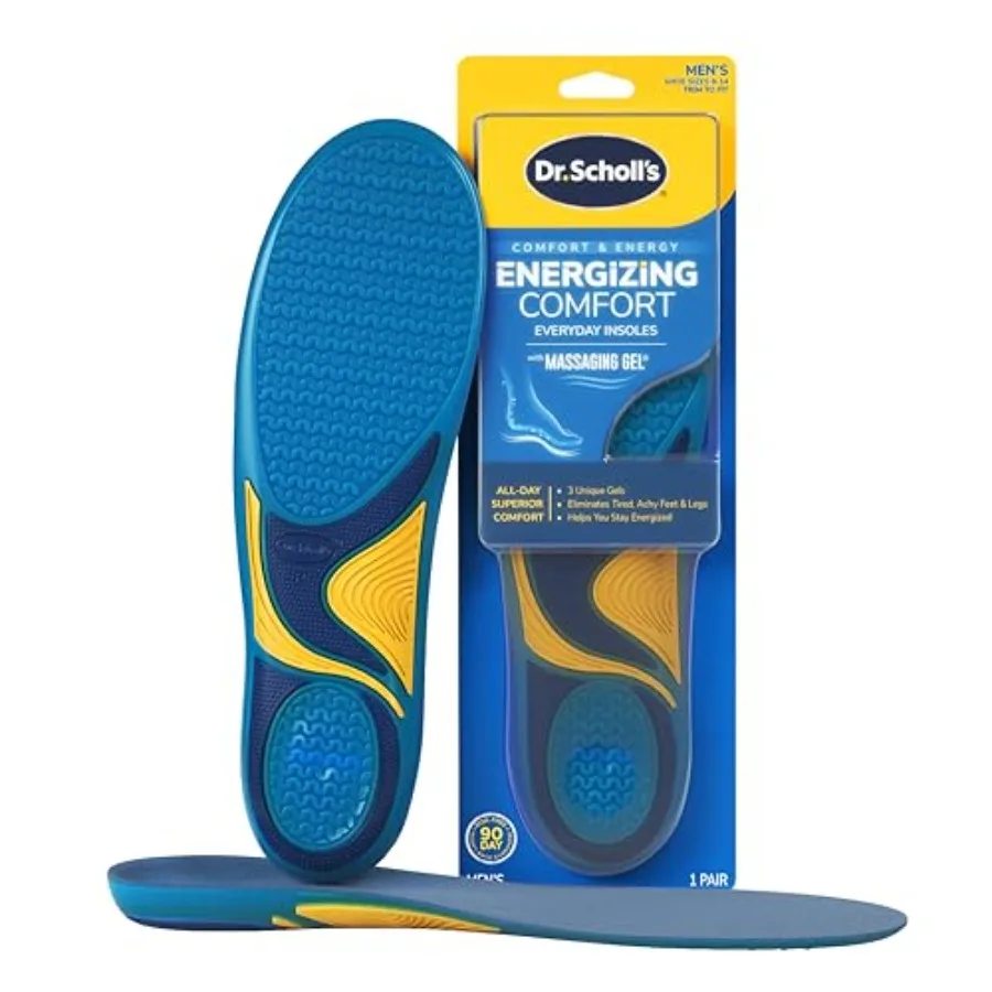 

Dr. Scholl's Energizing Comfort Men's Everyday Insoles with Massaging Gel - Clinically Proven, All-Day Energy and Comfort Inser
