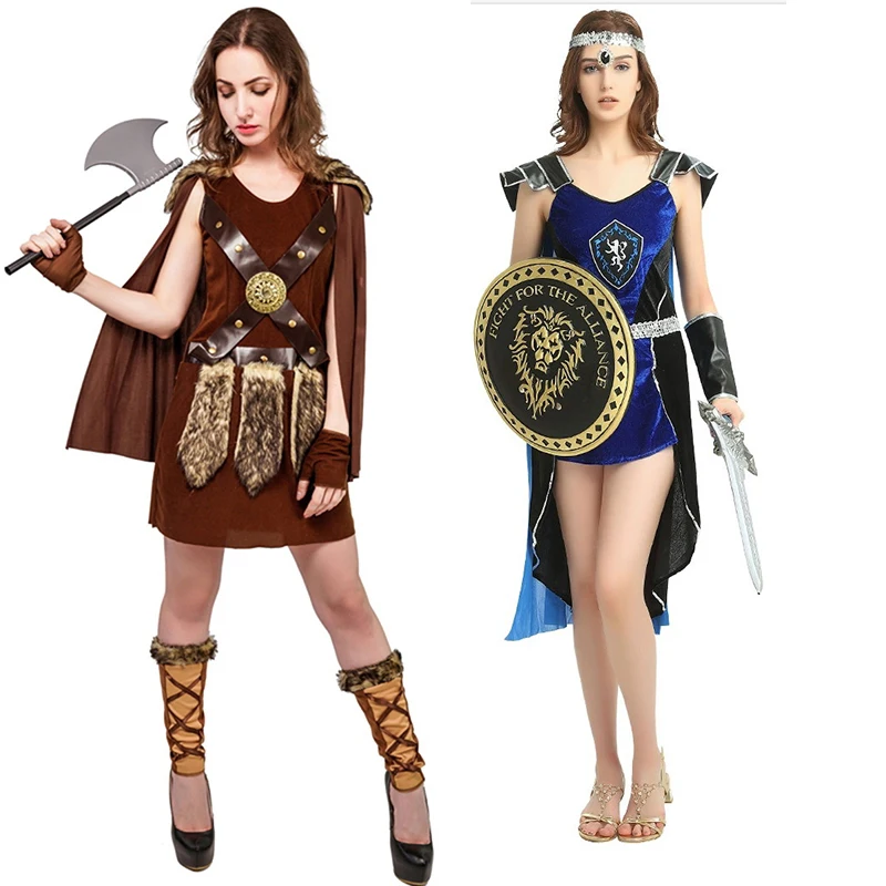 Disfraz Medieval de Invierno de Pirata Vikingo, Disfraz de Xena para Mujer, Princesa Romana, Espartana, Gladiadora, Soldado, Disfraces de Cosplay