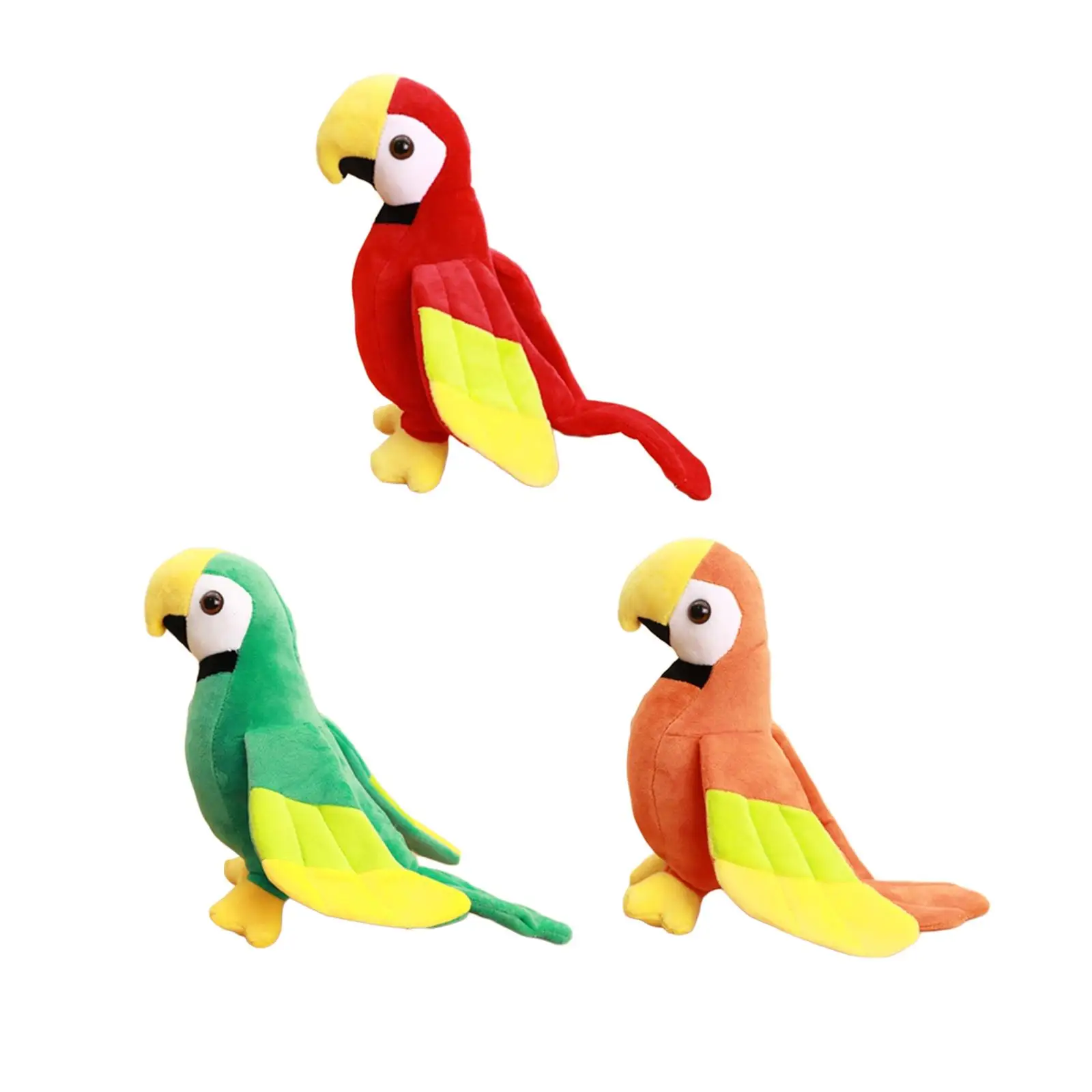 Cartoon Plush Parrot Figure Toy Macaw Pillow Bird Stuffed Animal for Party Favors Room Decoration Children Toy Bedtime Friend