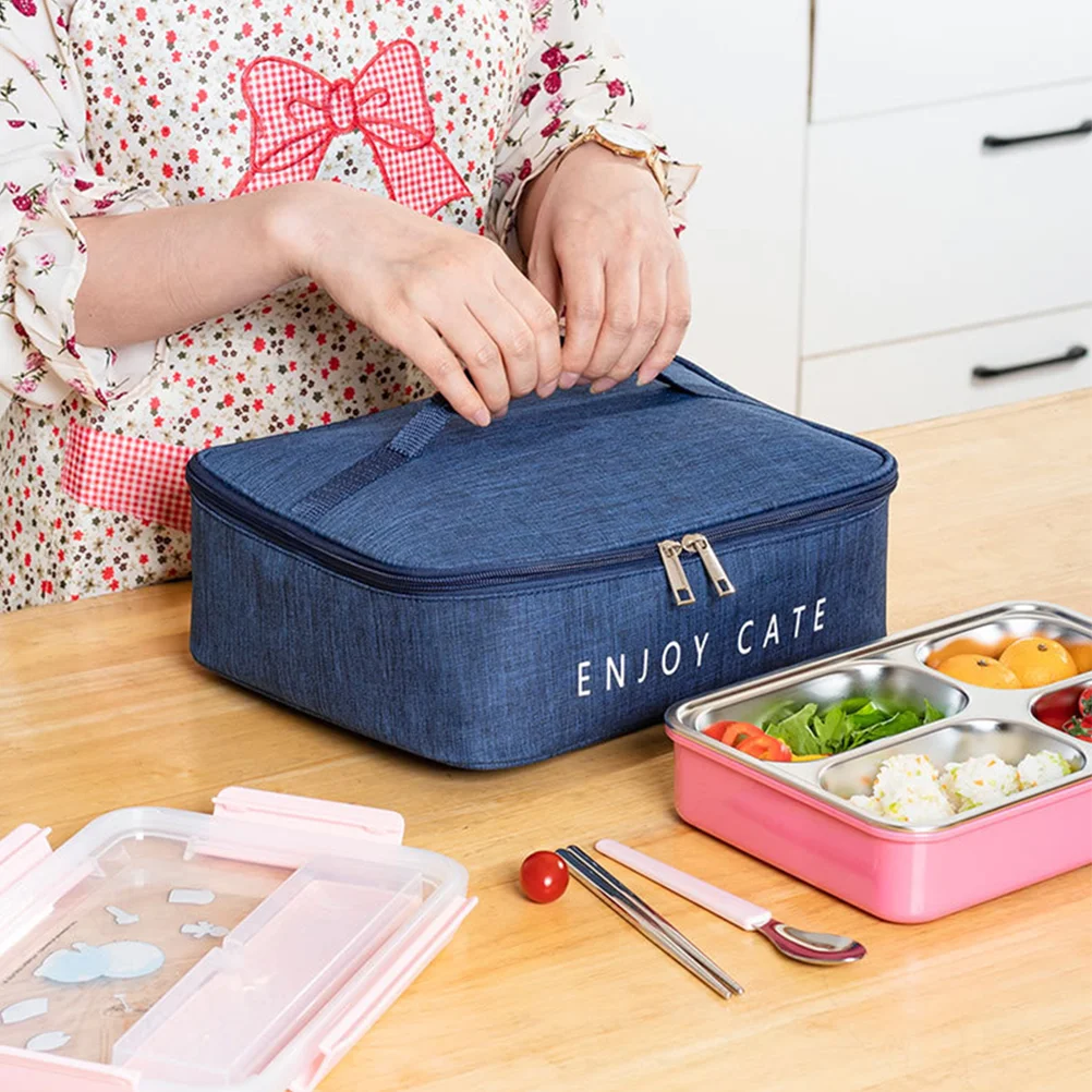 Household Square Cooler Bag Pupils Lunch Heat Insulation 29X23CM Oxford Cloth Waterproof Picnic Professional