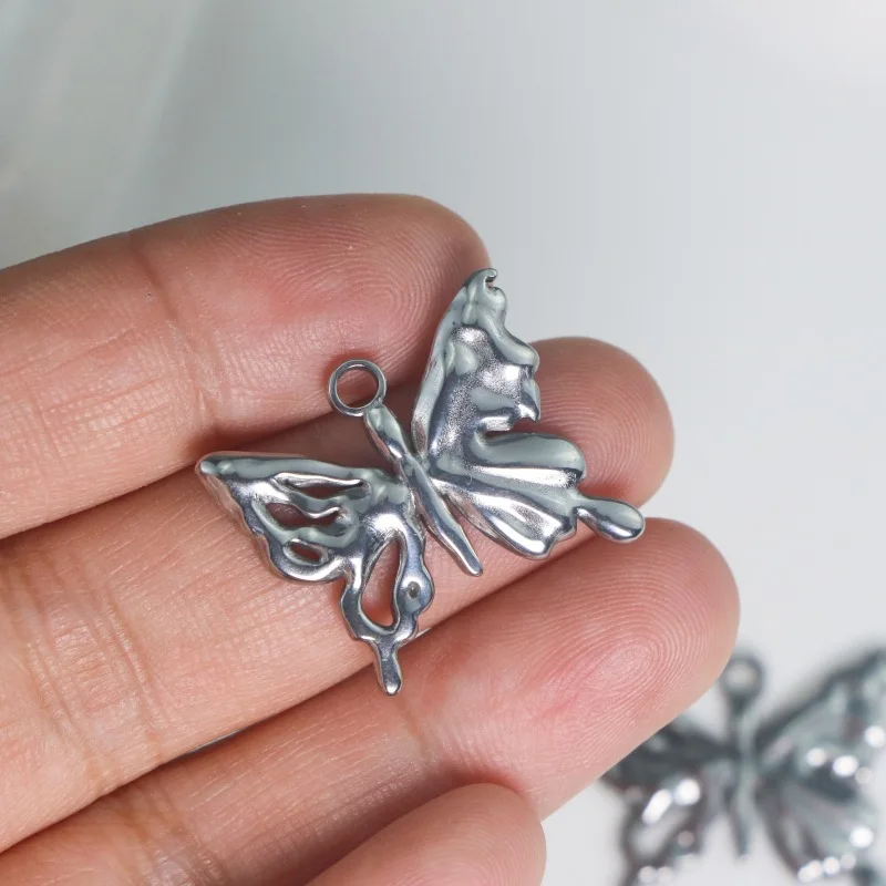 

5Pcs Retro Fashion Butterfly Charms Stainless Steel Pendant Wholesale For Keychains Earrings Necklaces DIY Crafts Jewelry Make