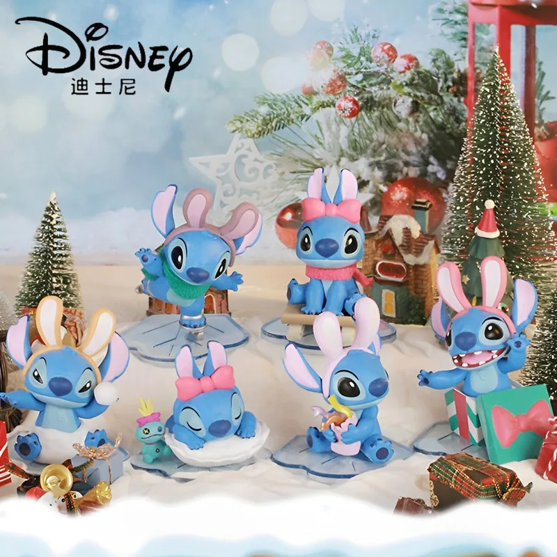 

New Disney Lilo & Stitch Series Bunny Winter Story Children's Toy Decoration Anime Peripheral Christmas Gift