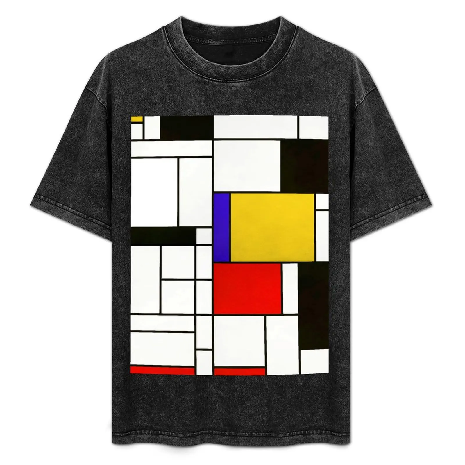 

Mondrian Style Abstract Art T-Shirt Casual Trendy Streetwear Tee Shirt
