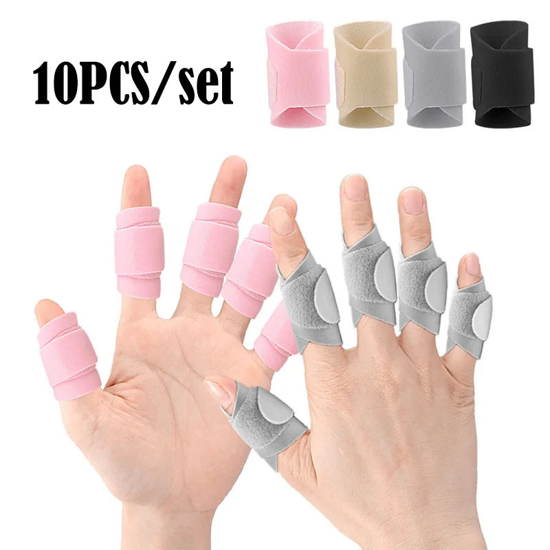 

10PCS Adjustable Finger Splint Finger Brace For Protect Finger Straightening Corrector Arthritis Pain Relief Reusable Finger