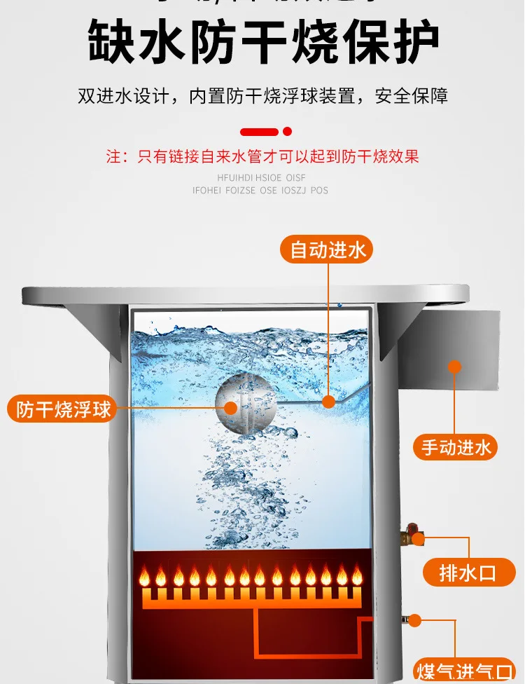 Kommerzieller energiesparender Dampfgarer-Dampfmaschinenstand zur Verhinderung von Trockenbrennen