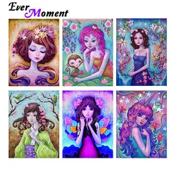 Ever Moment Diamond Painting Cartoon Girl Wall Art House Stuff For Home And Decoration Embroidery 5L1018