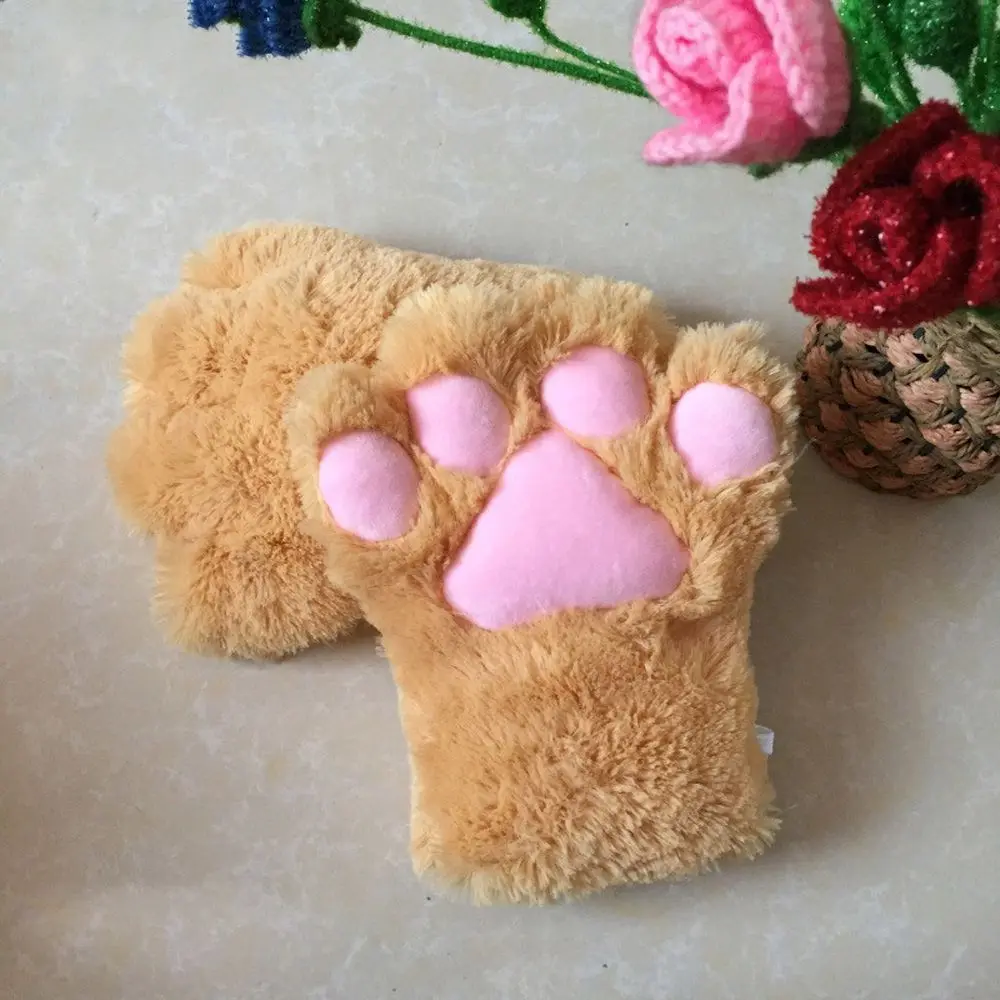 

Sweet Cute Fluffy Bear Claw Anime Cosplay Gloves Cat Claw Gloves Paw Mittens Plush