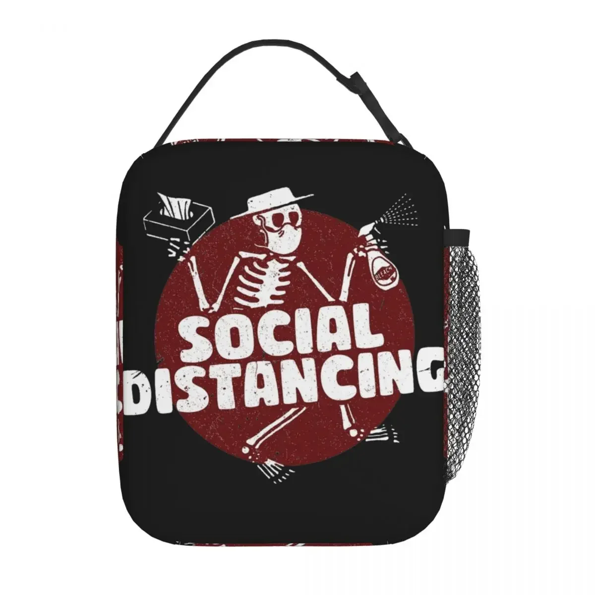 Social Distortion Dancing Skeleton Insulated Lunch Bags Punk Rock Band Storage Food Box Cooler Thermal Box for School Office