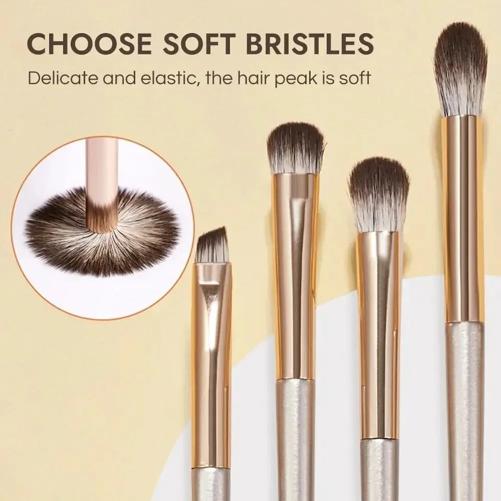 8Pcs New Synthetic Fibre Eye Makeup Brush Set Skin Friendly with PU Bag Eye Shadow Brush Soft Eye Makeup Tools Women