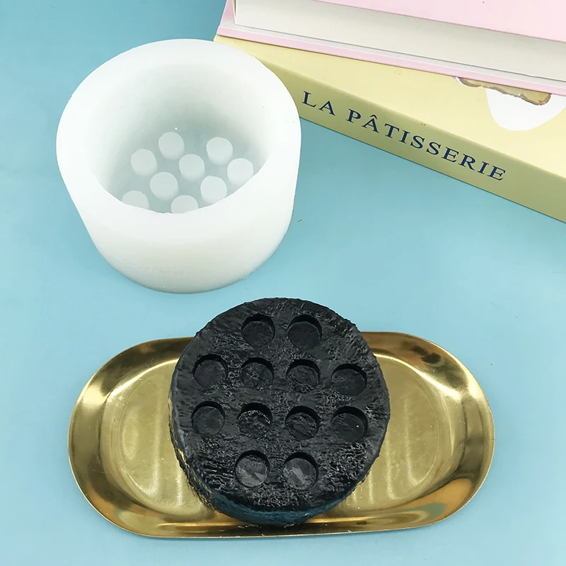 แม่พิมพ์ซิลิโคนรังผึ้งถ่านหินเค้ก DIY อาหารวัสดุความปลอดภัยมูสเค้กขนมเค้กทําเบเกอรี่เครื่องมือ Fondant แม่พิมพ์ในครัวเรือนเครื่องมือ