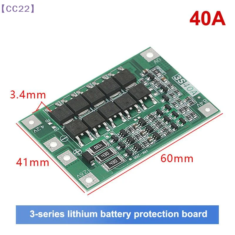 【CC22】3S/4S 40A 60A Li-ion Battery Charger Protection Board 18650 BMS For Drill Motor 11.1V 12.6V/14.8V 16.8V Enhance/Balance{C}