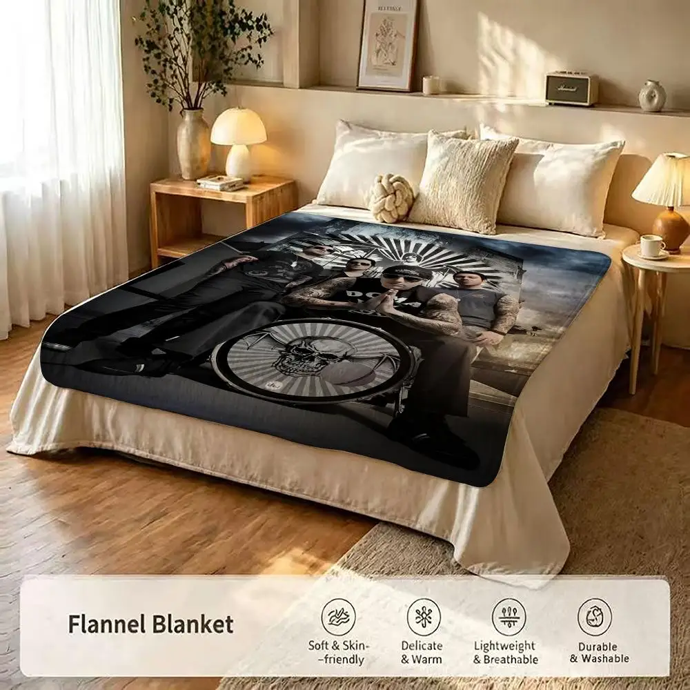 Music A-Avenged S-Sevenfold Throw Warm Flannel Blanket Soft，Comfortable Travel Blanket Home Sheet Birthday Gift