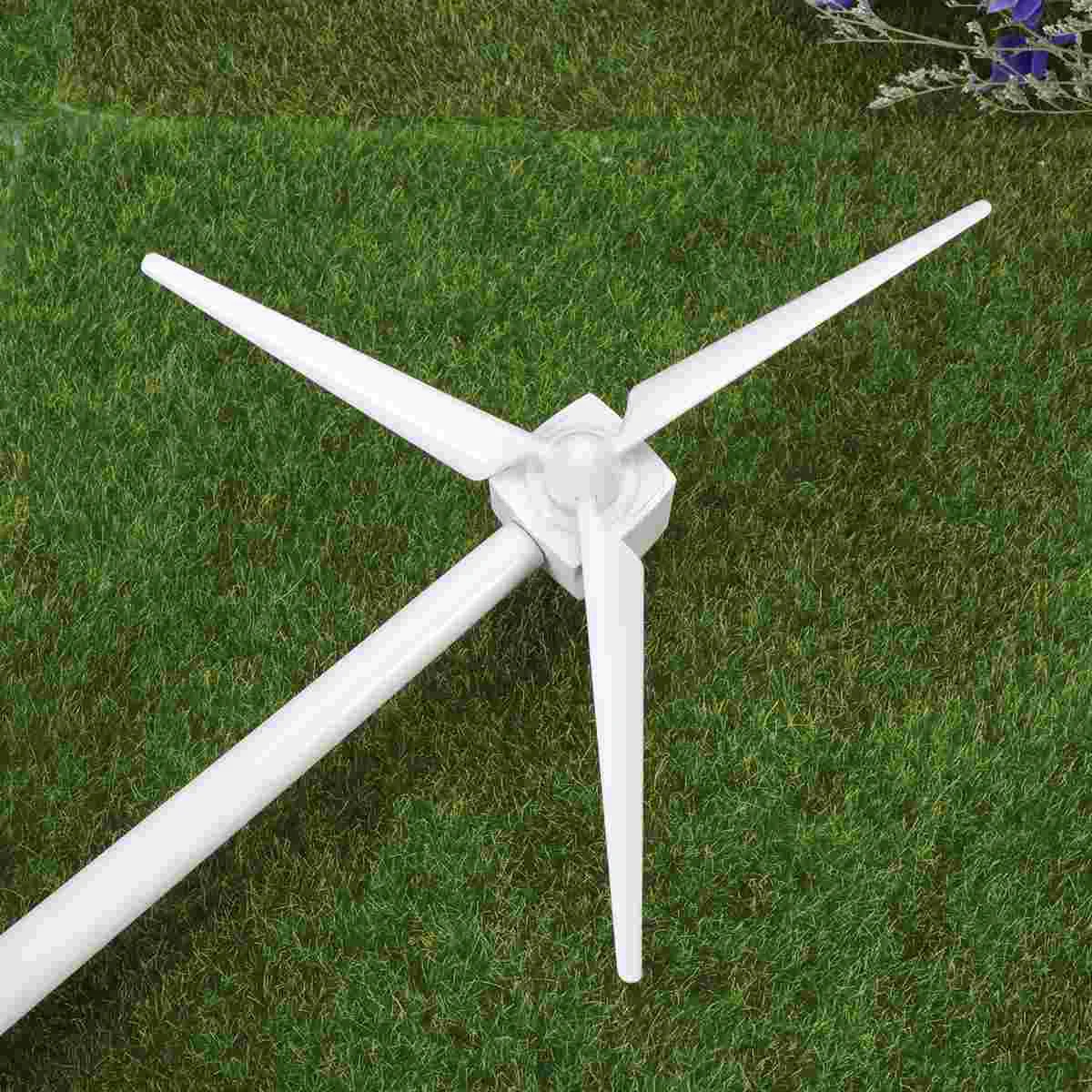 Kids Wind Power Solar Powered Windmill Toy Desktop Turbine Assembled Toys White Model