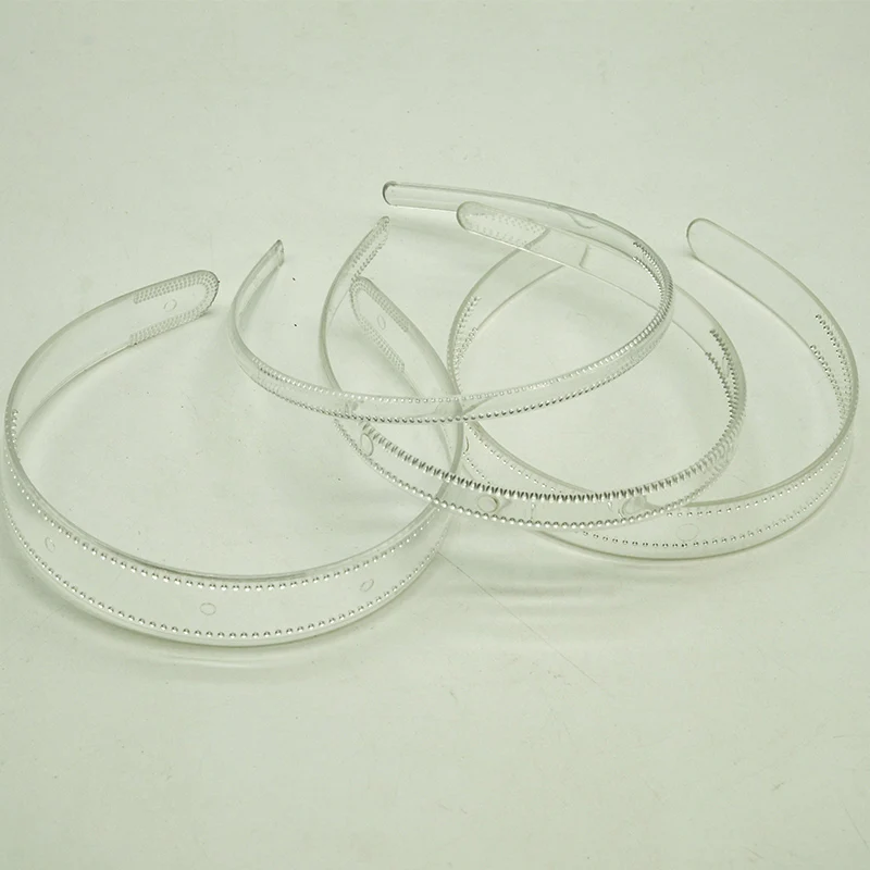 10PCS 8mm 12mm 2cm 2.5cm Clear Teethed PC Plastic Hair Headband Non-slip Hairbands For DIY Hair Accessories Plain Hair Hoops