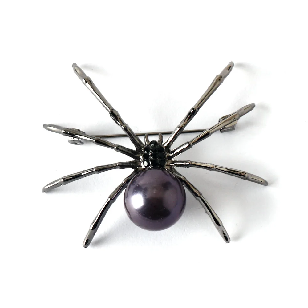 Exaggerated black white spider creative brooch men women party clothes scarf accessories pin brooches gift