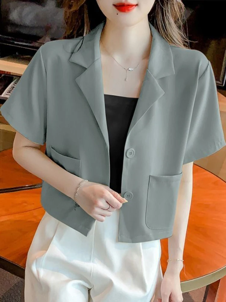  Style Short Women's Suit Jacket Casual Design Thinming Youthful Summer New Arrival Polyester Fiber Thin Model Commute S...