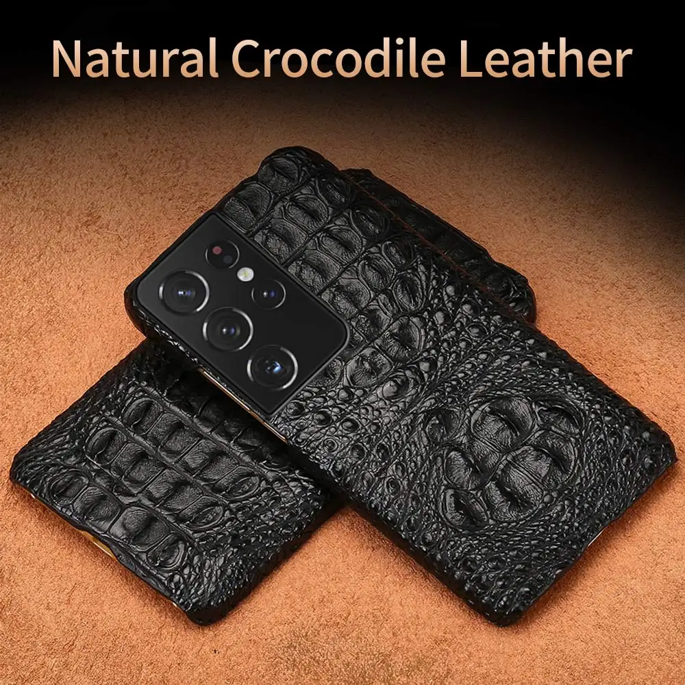 LANGSIDI leather Crocodile phone case For samsung s21 s22 s23 ultra S20 s10 s21 Plus fundas for Galaxy S21 ultra M51 a31 coque