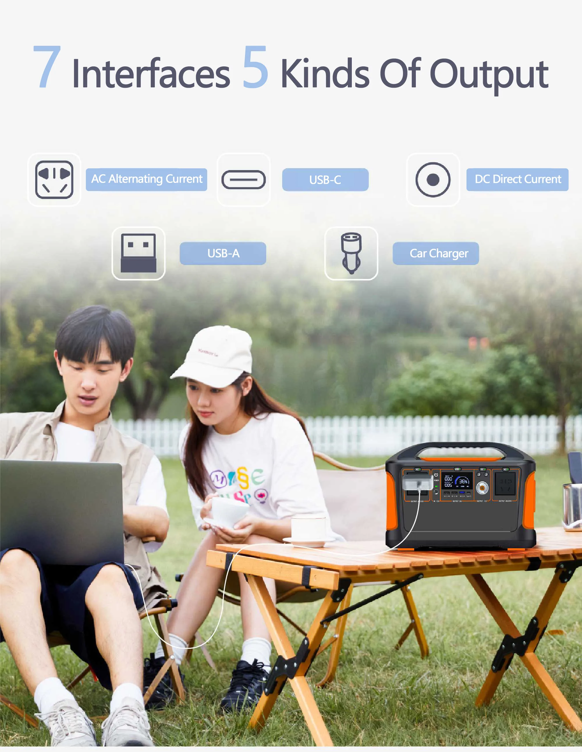All In One Portable Power Energy Storage Power Station Bank 600W Lifepo4 Lithium Battery Pack Supply Energy Travel Camping view 5