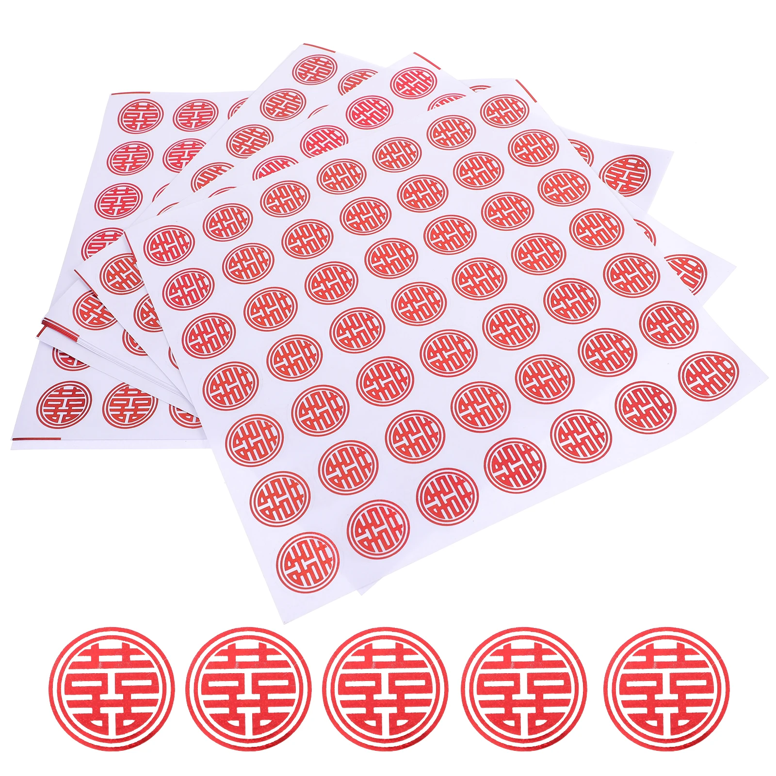 

10 Sheets Chinese Wedding Red Stickers Decals Sealing Stickers Decorative Wedding Party Romantic Adhesive Traditional Door Decor