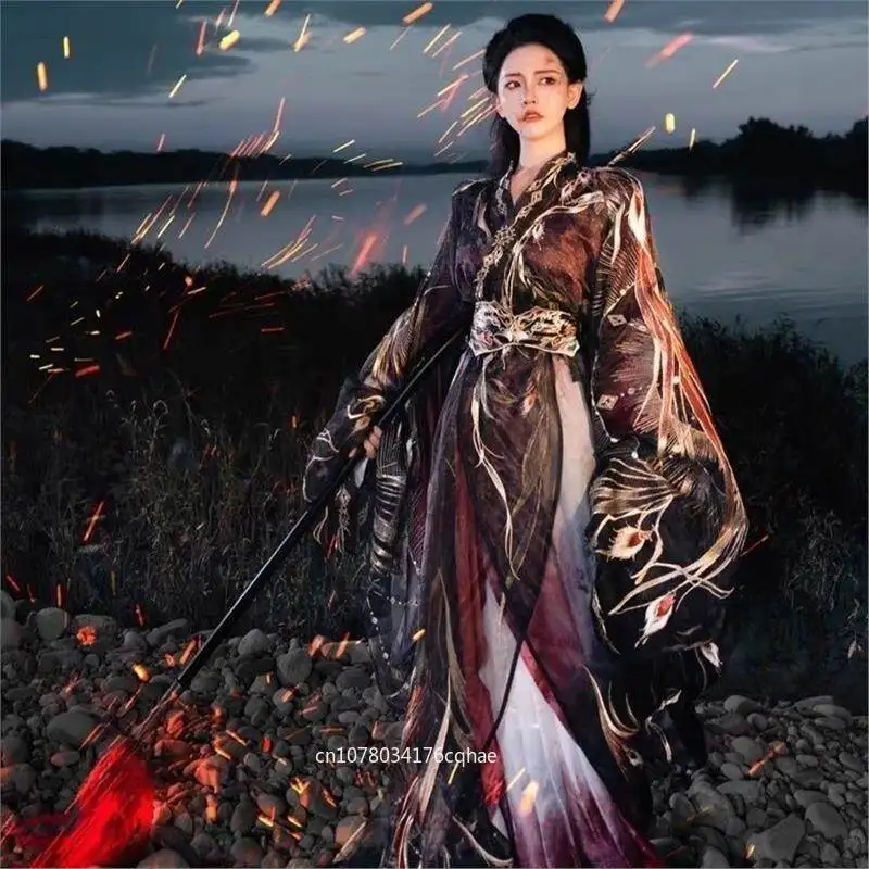 

Yizhi Pavilion National Style Ceremony Show Hanfu Improved Warring States Robe Men's and Women's Heavy Industry