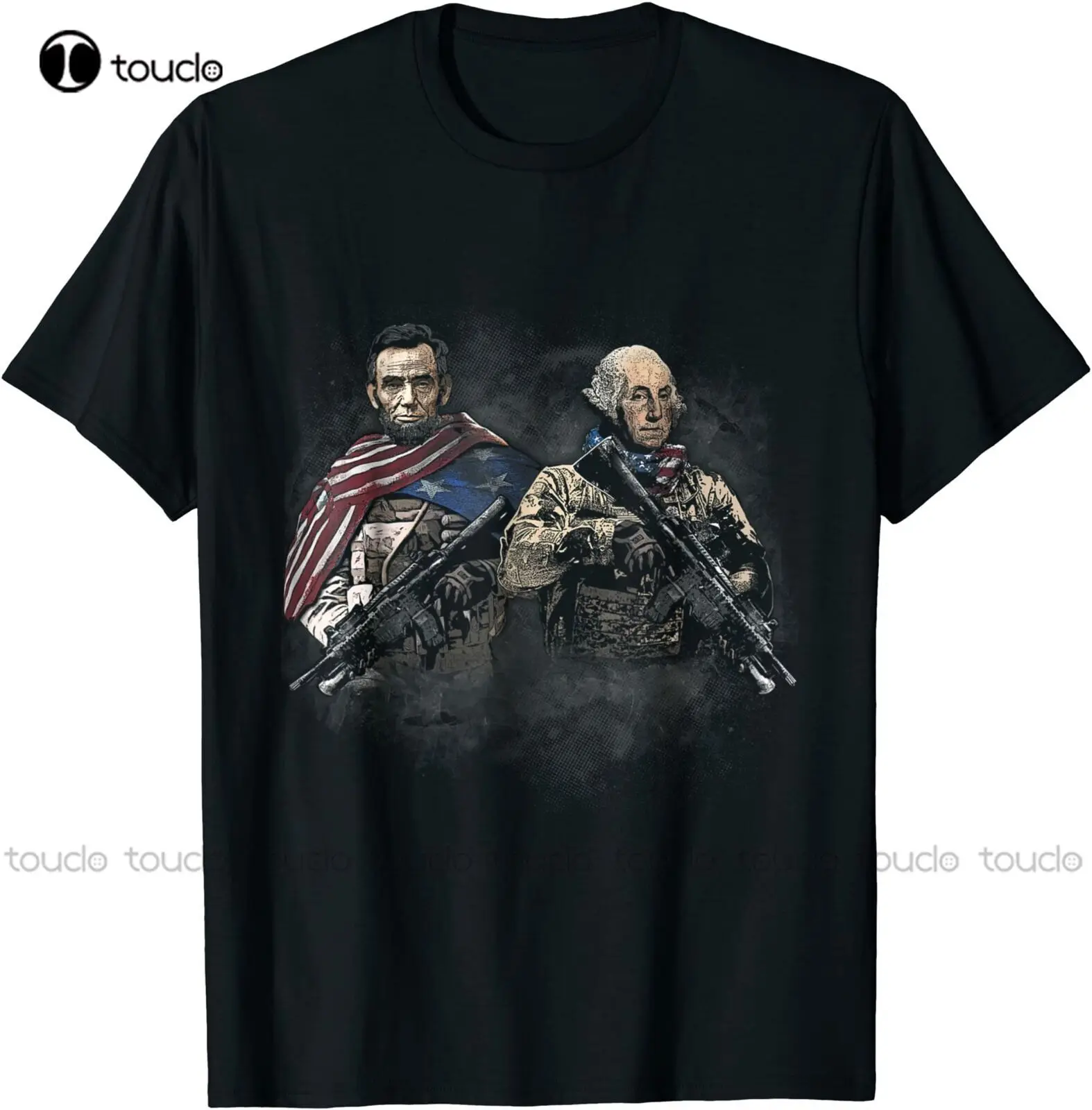 Presidential Soldiers: Abraham Lincoln And George Washington Funny T-Shirt S-5Xl Fishing Shirts Custom Aldult Teen Unisex Xs-5Xl